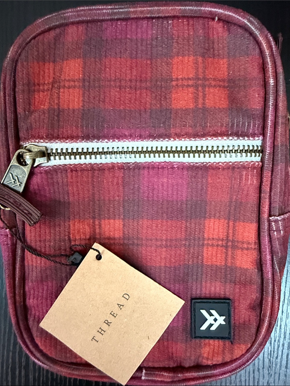 Universal Thread Red Plaid Men's Crossbody Belt Bag